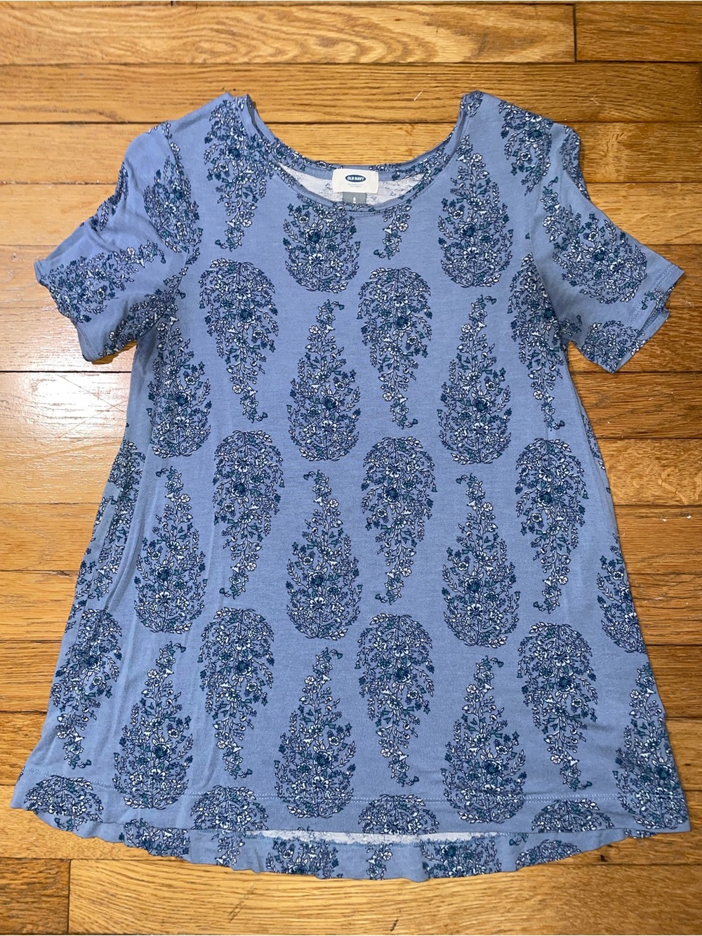 Old Navy Blue Paisley Short-Sleeve Shirt